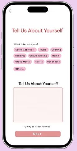 MySphere senior onboarding and interests